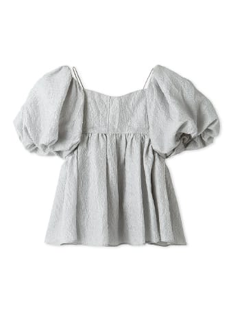 3WAY jacquard peplum bustier LGRY