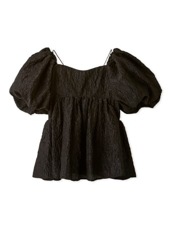 3WAY jacquard peplum bustier BLK