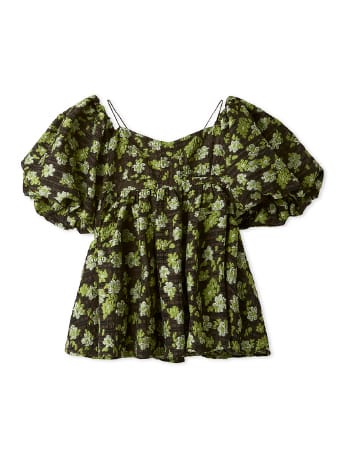 3WAY jacquard peplum bustier FLOWER