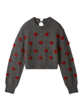 Variation feather motif knit GRY