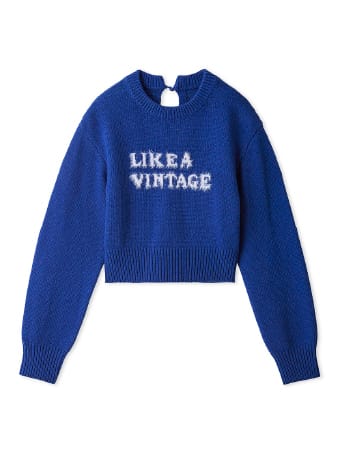 Variation feather motif knit BLU
