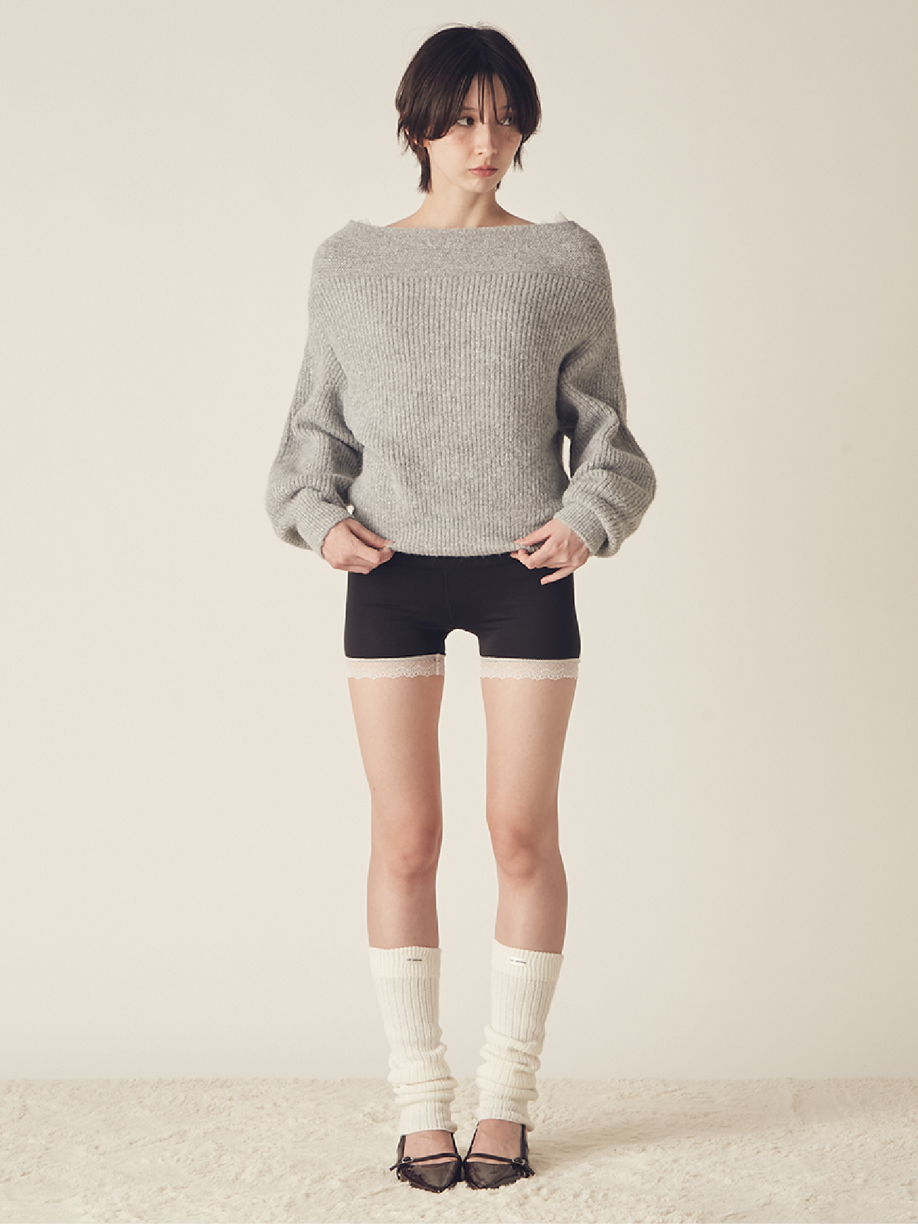 メルティヒートショートパンツ ブラック着用イメージ