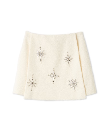 スノーフレークビジューミニスカート