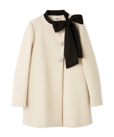 Aラインビジューリボンコート