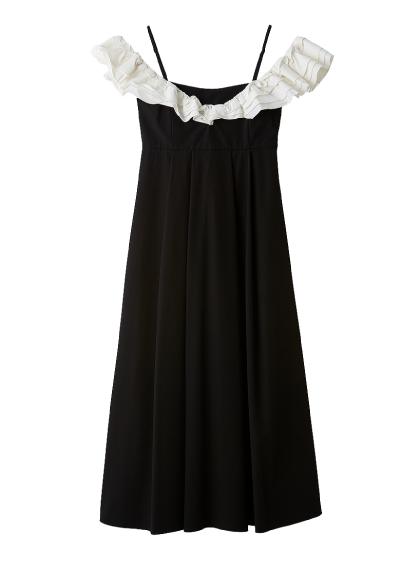 Frill volume dressのカラー展開（ブラック）