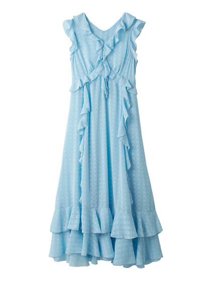 Ruffle frill dressのカラー展開（ブルー）