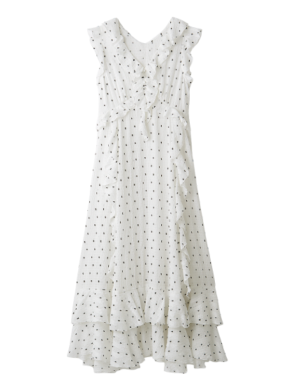 Ruffle frill dressのカラー展開（ホワイト）