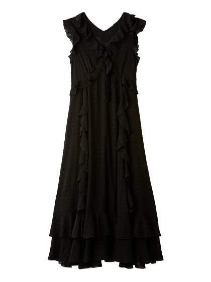 Ruffle frill dressのカラー展開（ブラック）