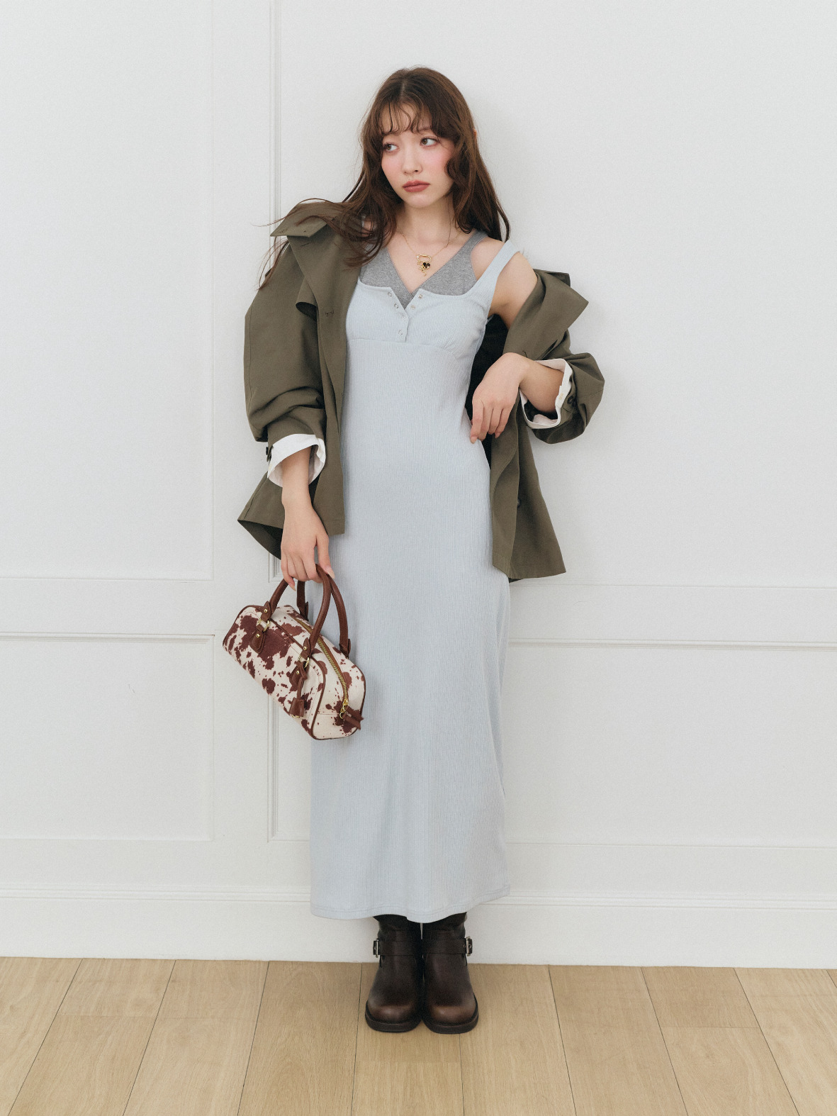 Layered Lace-up Cutout Dress の着用カット
