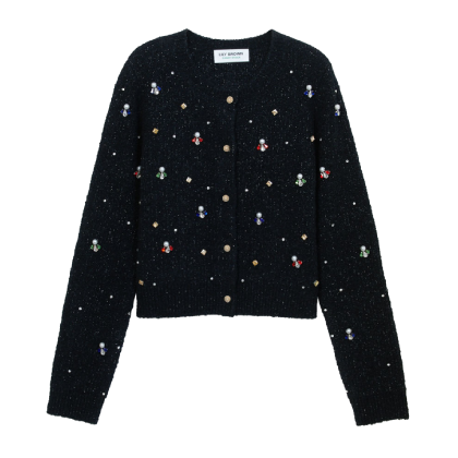 Bijou Knit Cardigan ブラック