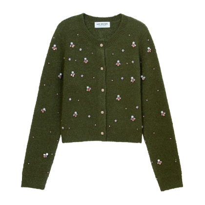 Bijou Knit Cardigan カーキ