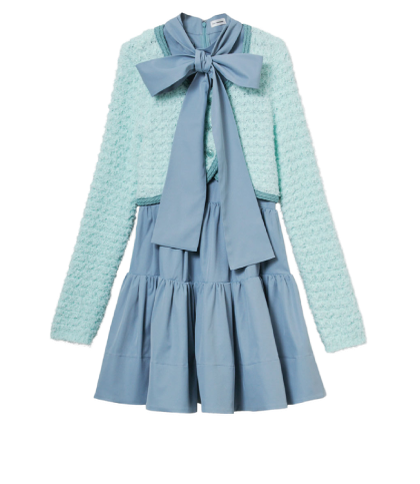 Cardigan & Dress Set ブルー