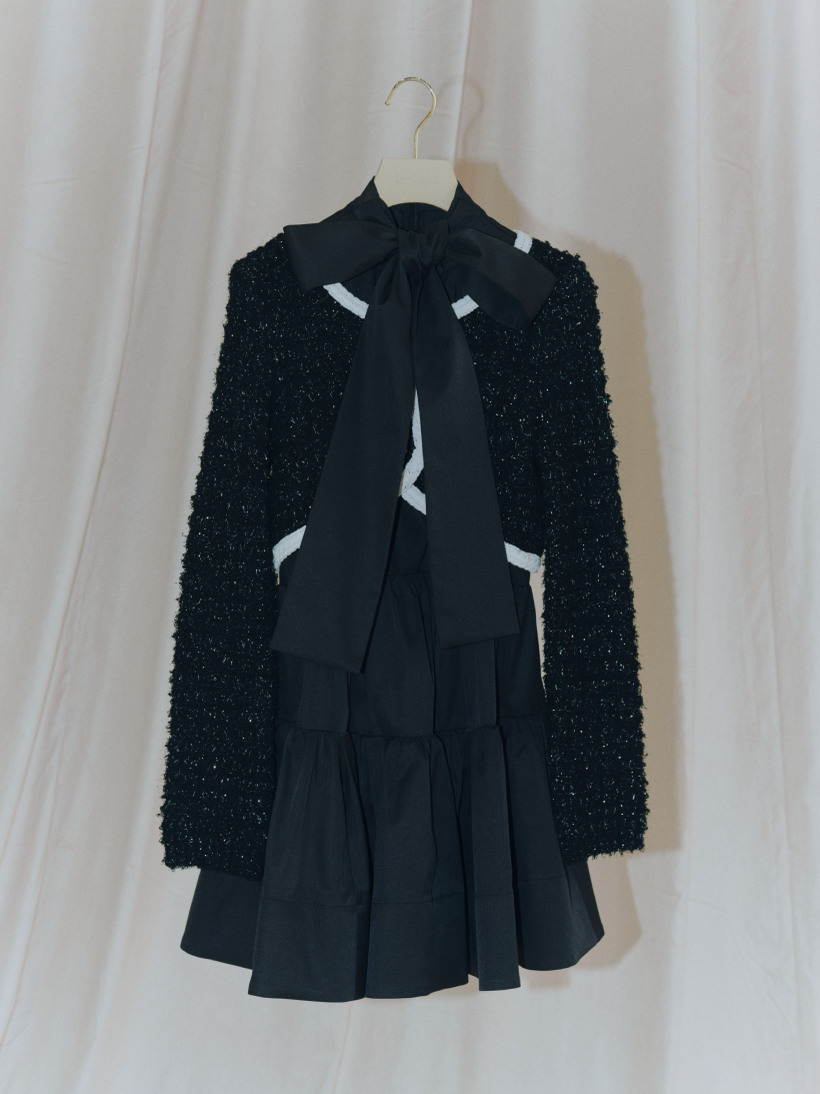 Cardigan & Dress Set ブラックの商品カット