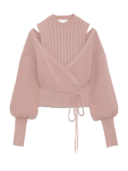 レイヤードニットトップス