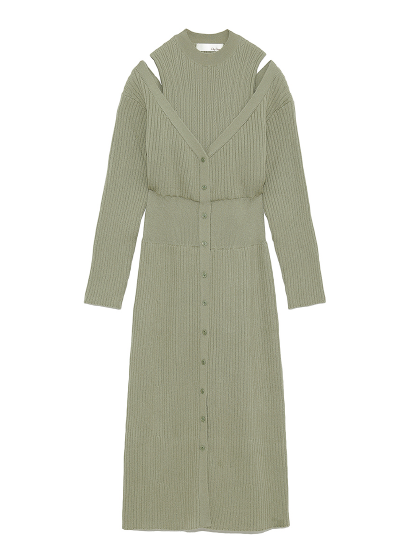 レイヤードニットワンピース