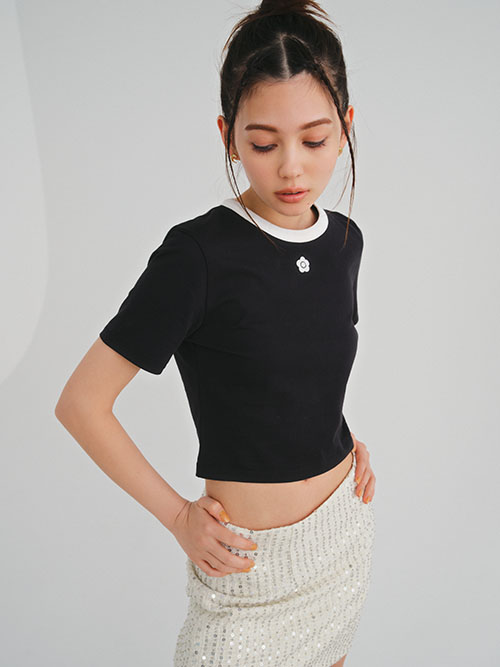 【LILY BROWN×MARY QUANT】バリエクロップドTシャツ