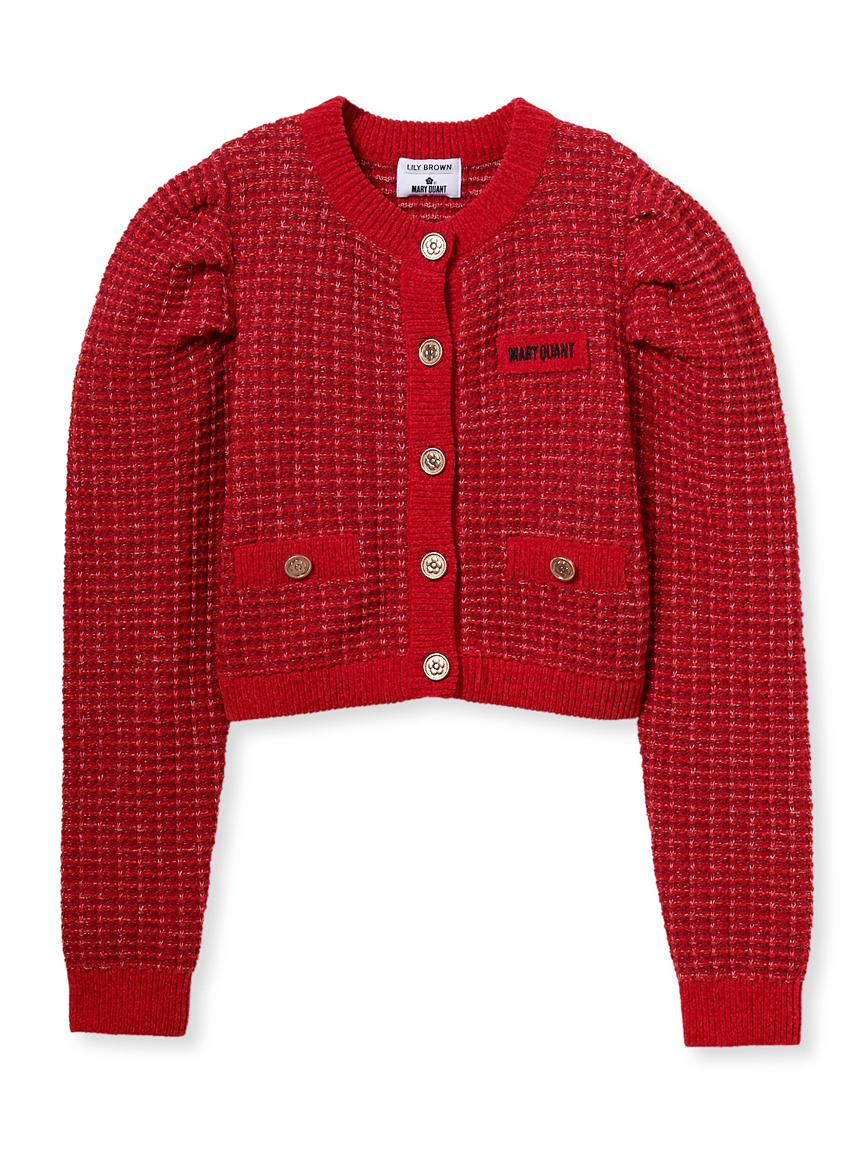 【LILY BROWN × MARY QUANT】ツィードニットカーディガン レッド