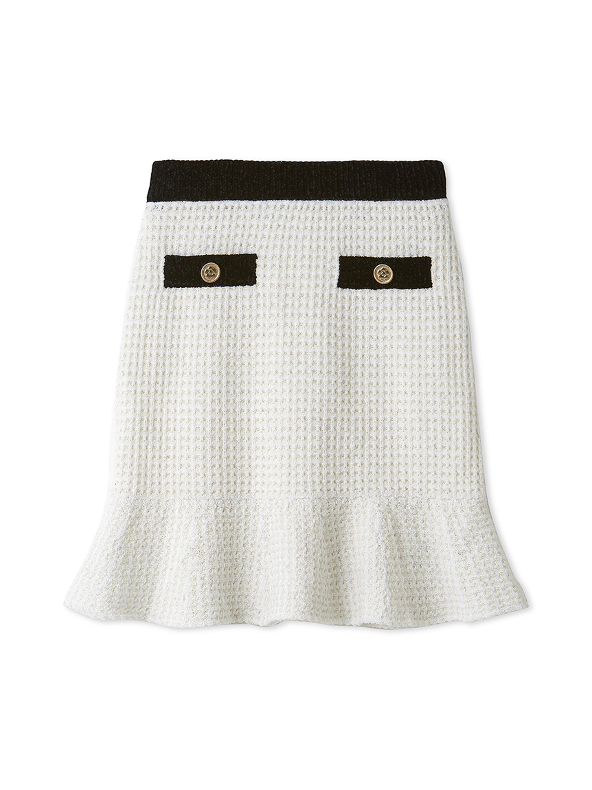 【LILY BROWN × MARY QUANT】ツィードニットカーディガン ホワイト