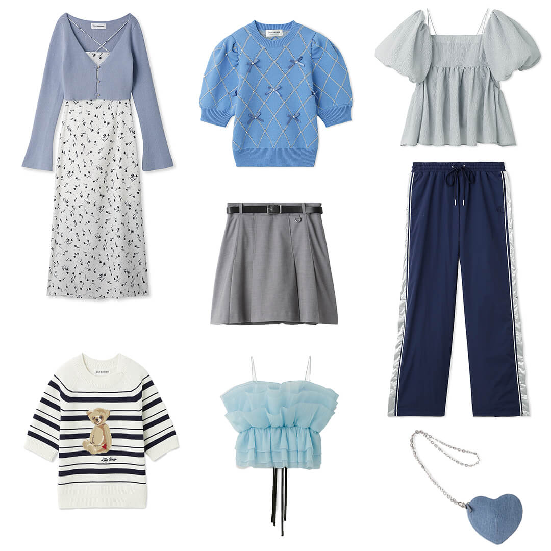 ブルーの洋服