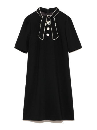 新品 eunoia ⭐︎ lily padding dress ⭐︎ブラック ◇クリアボンディングワンピース（5314140101） | ADORE